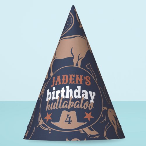 Birthday Hullabaloo Western Cowboy Birthday Party Hat