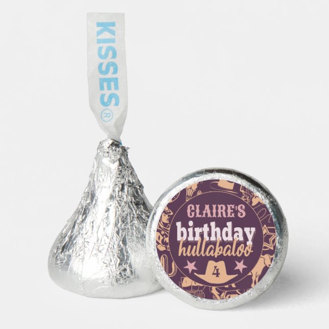 "Birthday Hullabaloo" Western Cowgirl Party Hershey®'s Kisses® (Front)