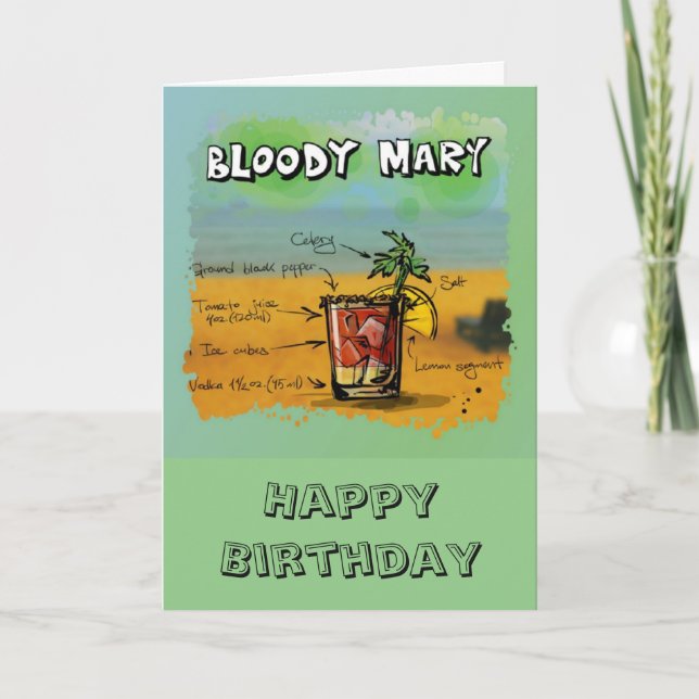Birthday / Humor - Bloody Mary Recipe Card (Front)
