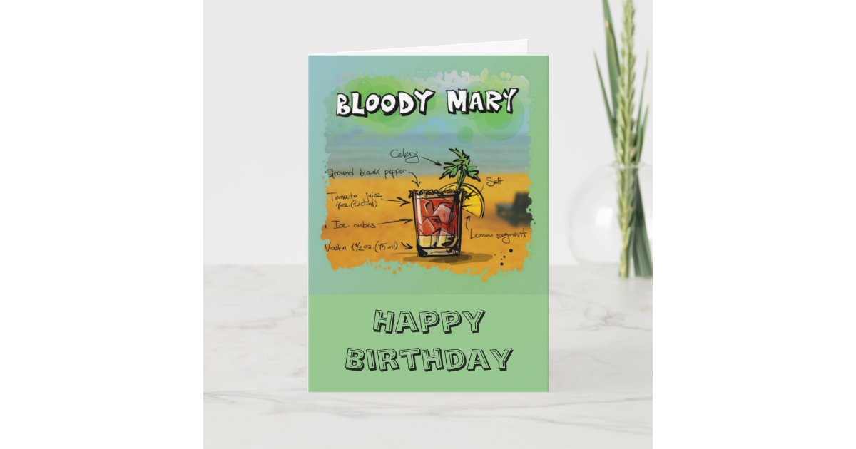 Birthday / Humor Bloody Mary Recipe Card