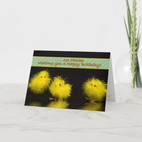 Birthday humor Chicks to Chicks YellowBlack Card