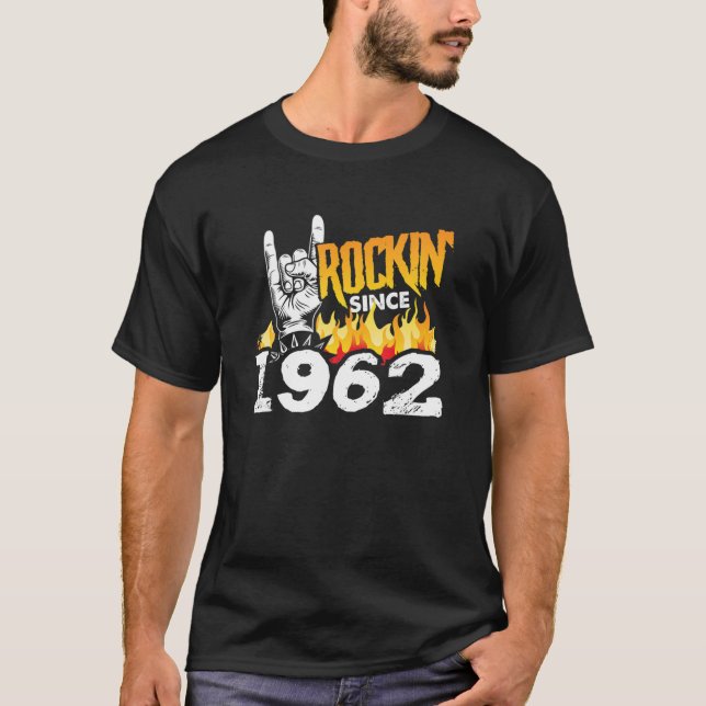 Birthday Humor Cool Rockin’ Since 1962 60Th Birthd T-Shirt (Front)