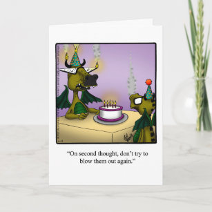 Birthday Humor Dragons Greeting Card