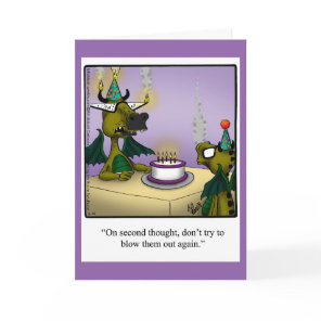 Birthday Humor Dragons Greeting Card For Kids
