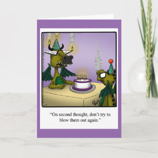Birthday Humor Dragons Greeting Card For Kids