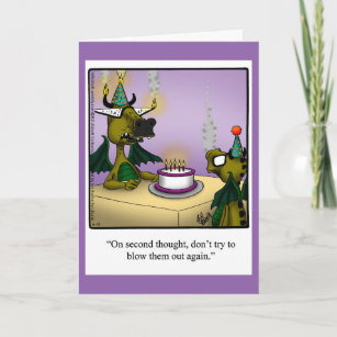 Birthday Humor Dragons Greeting Card For Kids