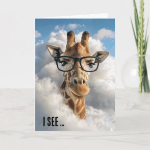 Birthday Humor Giraffe in Clouds Card