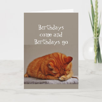Birthday Humor Over the Hill Disgusted Cat Card