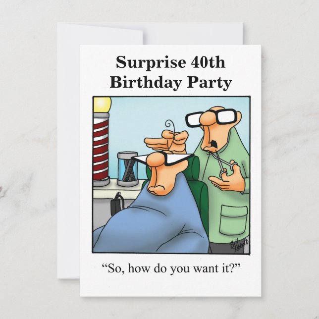Birthday Humor Surprise Party Invitations For Him (Front)