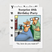 Birthday Humor Surprise Party Invitations For Him (Front/Back)