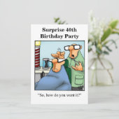 Birthday Humor Surprise Party Invitations For Him (Standing Front)
