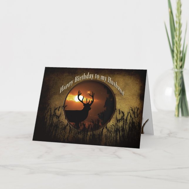 BIRTHDAY HUSBAND - DEER HUNTER CARD (Front)