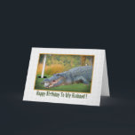 Birthday, Husband, Golf, Alligator Card<br><div class="desc">Your favorite golfer will recognize this image as the ultimate hazardous lie.  It makes a humorous birthday greeting card.   Feel free to change the inside verse to suit your needs.</div>