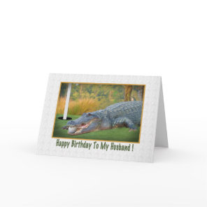 Birthday, Husband, Golf, Alligator Card
