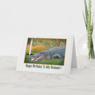 Birthday, Husband, Golf, Alligator Card