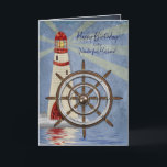 Birthday, Husband, Ship's Wheel, Helm Card<br><div class="desc">Card designed for the man who enjoys being on the water and/or ocean.   This nautical greeting
card is in many different categories including for birthdays,  father's day,  invitations,  thank you,  thinking of you,  bon voyage etc.
Mug and other products may be available with similar image.</div>