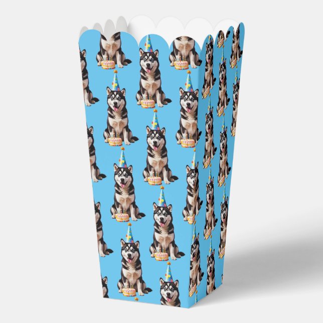 Birthday Husky Dog Favor Boxes (Front)