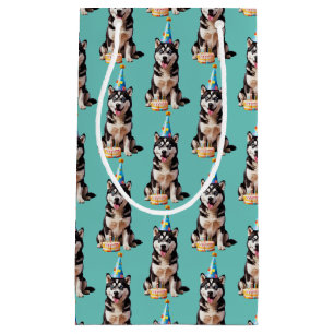 Birthday Husky Dog Small Gift Bag