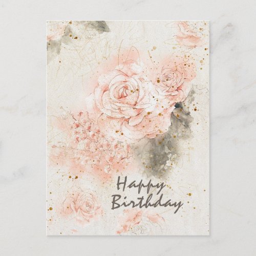 Birthday I Have Loved You Bible Verse Pink Rose Postcard
