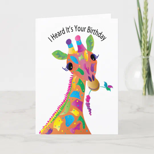 Funny Cat Birthday Card; “I heard it's your birthday”