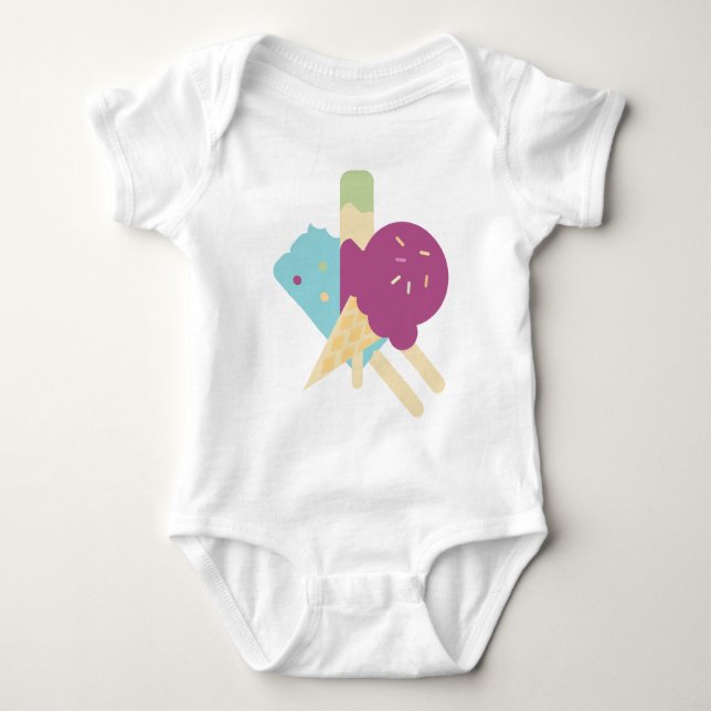Birthday Ice Cream Baby  Baby Bodysuit (Front)