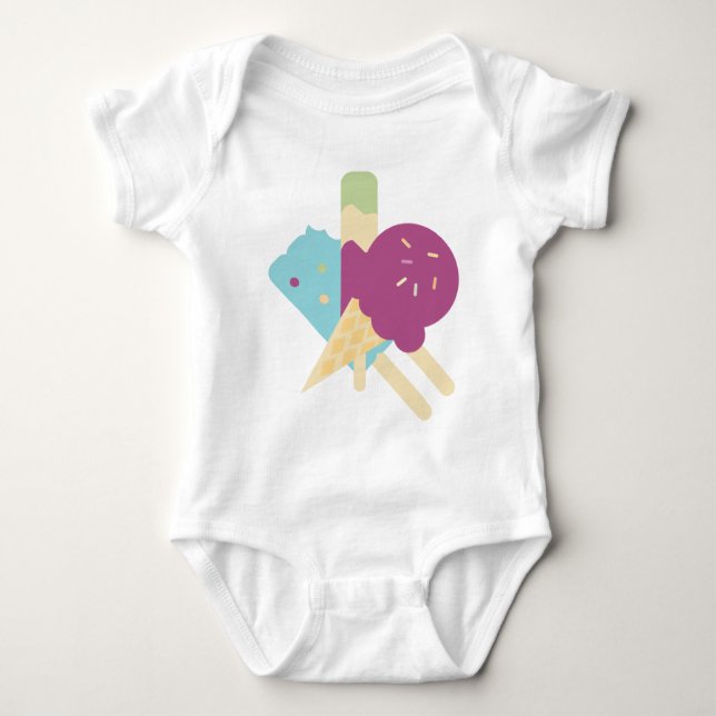 Birthday Ice Cream Baby  Bodysuit (Front)