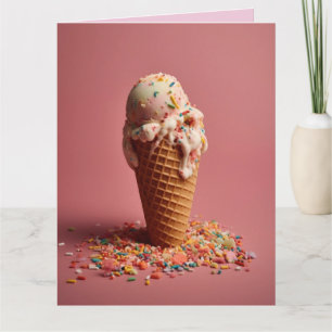 BIRTHDAY ICE CREAM CONE BIG GREETING CARD