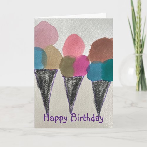 Birthday Ice Cream Cones Card