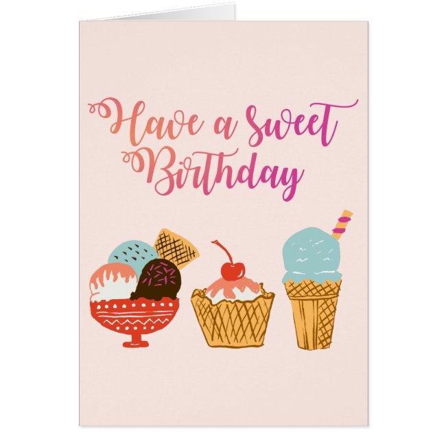 Birthday Ice Cream Illustration
