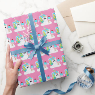 Birthday ice cream Unicorn girls wrapping paper