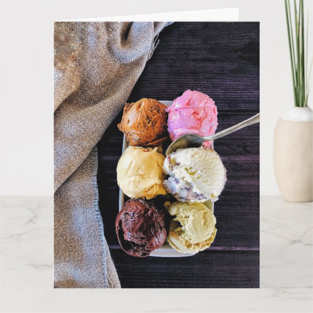 BIRTHDAY ICREAM LOVER FUNNY GREETING CARD (Front)