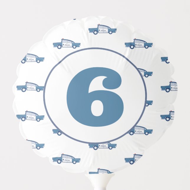 Birthday in Blue Police Theme Birthday Party Balloon (Front)