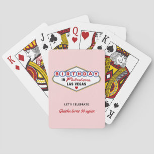 Birthday in Fabulous Las Vegas Blush Pink Poker Cards