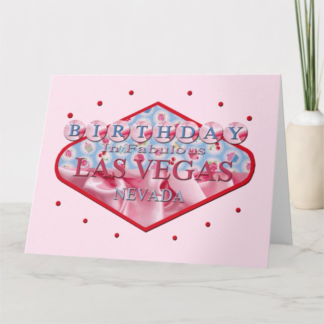 BIRTHDAY IN FABULOUS LAS VEGAS CARD (Front)
