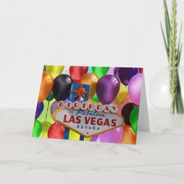 Birthday In Fabulous Las Vegas Card (Front)
