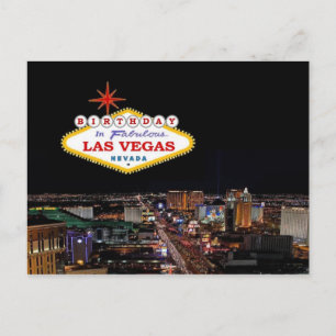 Birthday In Fabulous Las Vegas Postcard