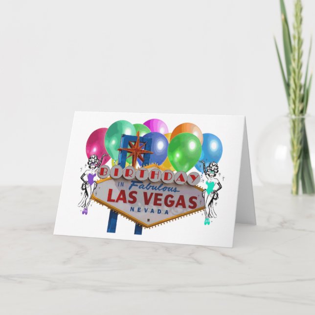Birthday In Fabulous Las Vegas Showgirls Card (Front)