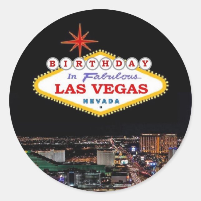 BIRTHDAY In Fabulous Las Vegas Sticker (Front)