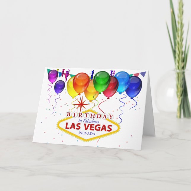 Birthday in Las Vegas Card (Front)