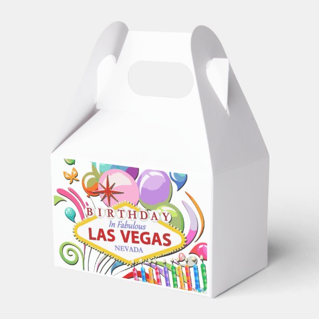BIRTHDAY In Las Vegas GABLE Favor Box (Front Side)