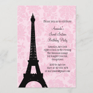 Birthday in Paris Sweet Sixteen Invitation