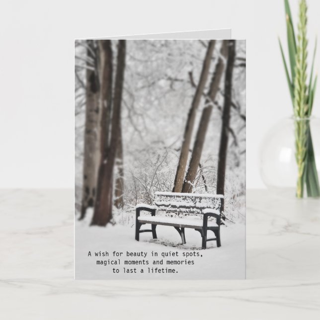 Birthday in winter holiday card (Front)