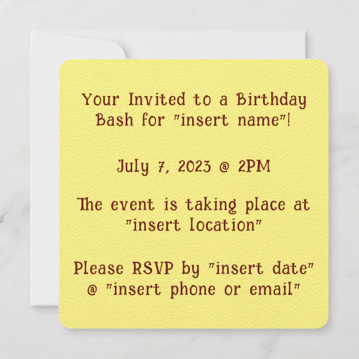 Birthday Invitation Zazzle