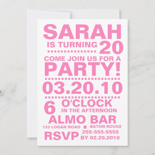 Birthday Invitation (Front)