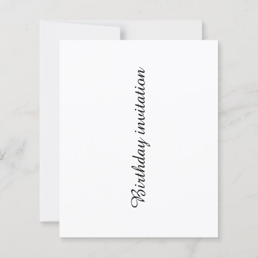 Birthday invitation (Back)