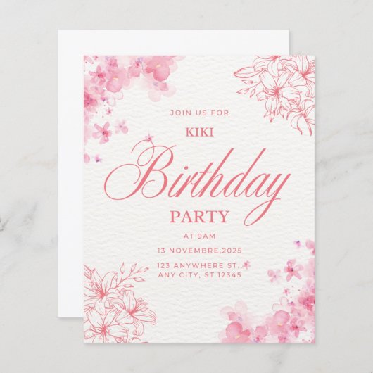 Birthday invitation (Front/Back)