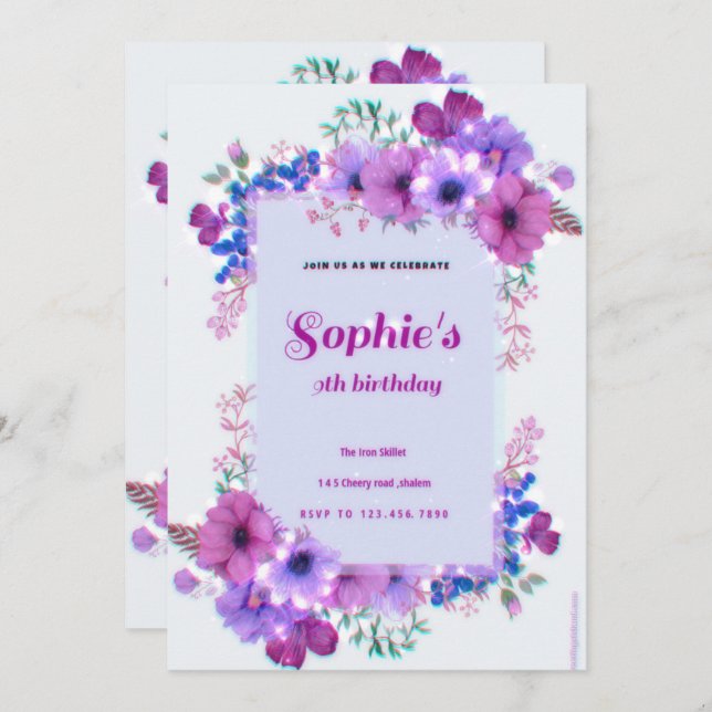 birthday invitation (Front/Back)