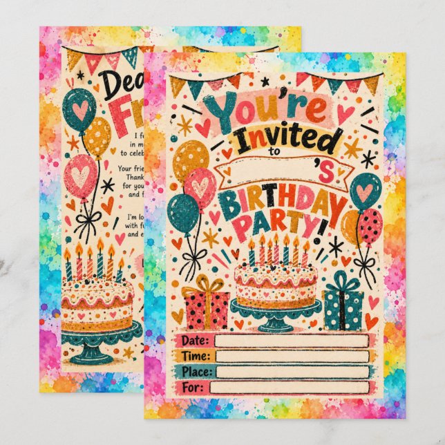 Birthday invitation  (Front/Back)
