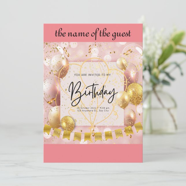 birthday invitation (Standing Front)