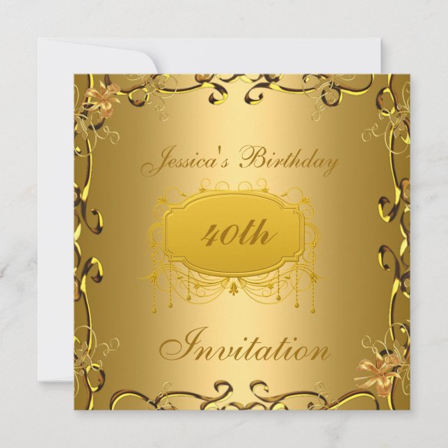 Birthday Invitation All Occasions Gold (Front)